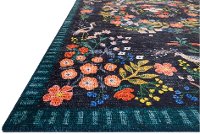 PAL-03RP-BLK/MULIT-5X7.6 5 x 8 Medium Black, Blue, and Coral Area Rug - Palais-2