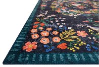 8 x 10 Large Black, Blue, and Coral Area Rug - Palais-2