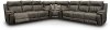 Graphite Gray Power Reclining Sectional Sofa with One SoCozi Sofa - Silver Screen