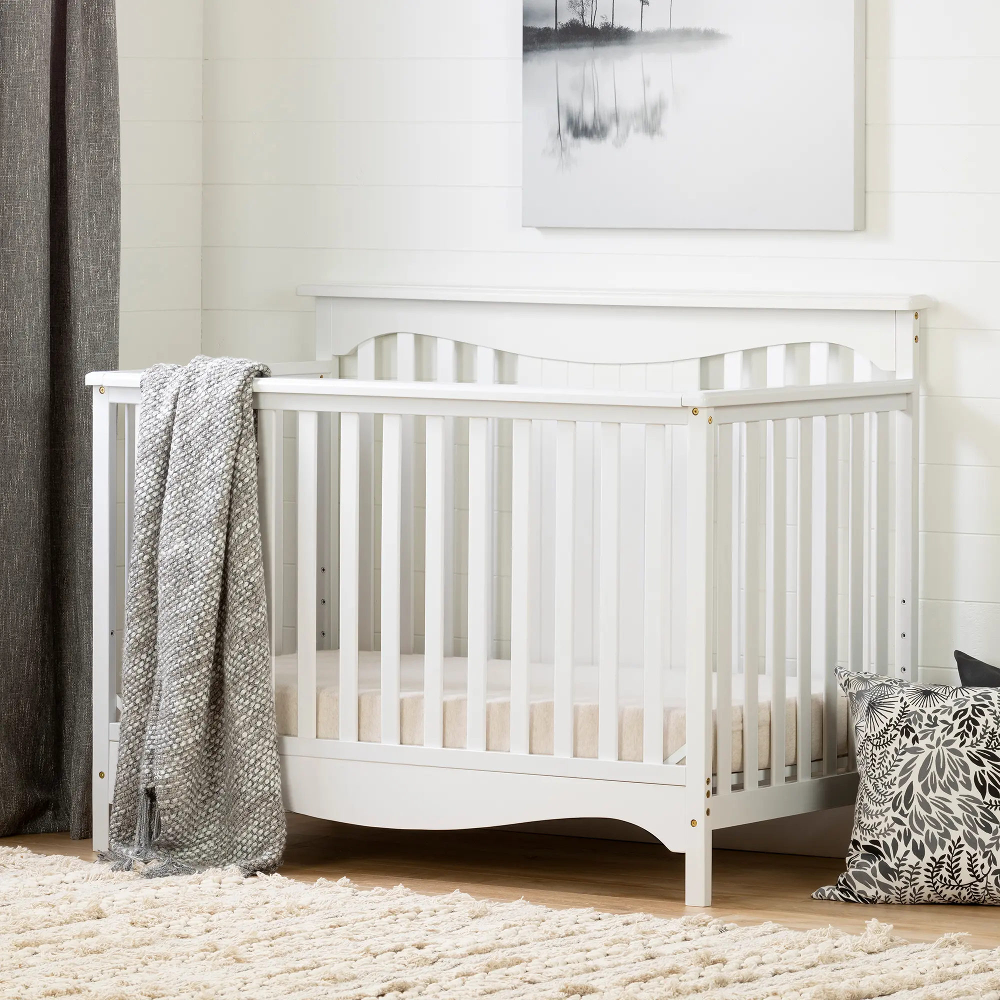 11846 Classic White Crib with Toddler Rail - Savannah-1