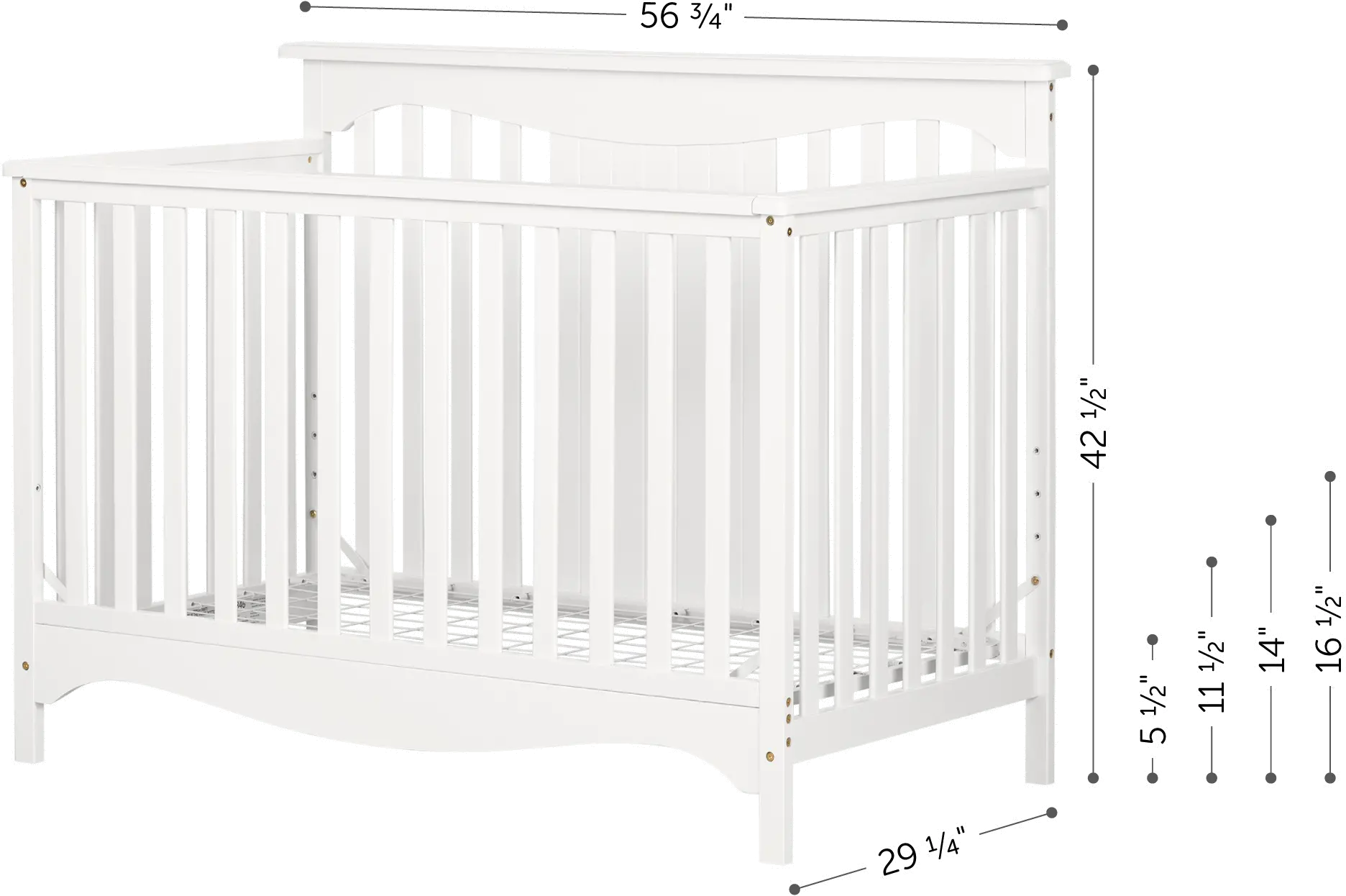 11846 Classic White Crib with Toddler Rail - Savannah-7
