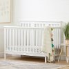 11849 Clearance Contemporary White Crib with Toddler Rail - Cotton Candy