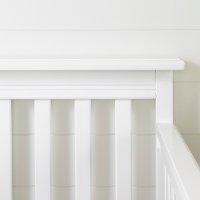 11849 Contemporary White Crib with Toddler Rail - Cotton Candy-2