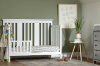 11849 Contemporary White Crib with Toddler Rail - Cotton Candy-4