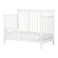 11849 Contemporary White Crib with Toddler Rail - Cotton Candy-5