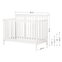 11849 Contemporary White Crib with Toddler Rail - Cotton Candy-6