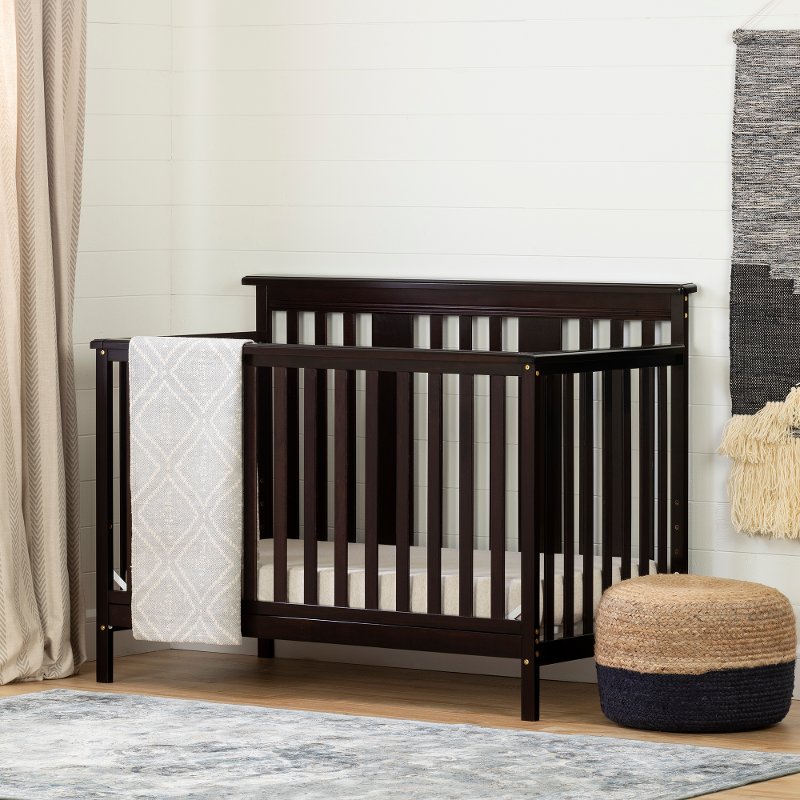 brown crib nursery