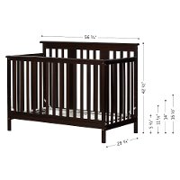 11850 Espresso Brown Crib with Toddler Rail - Little Smileys-7