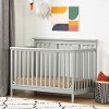 11851 Contemporary Gray Crib with Toddler Rail - Cotton Candy