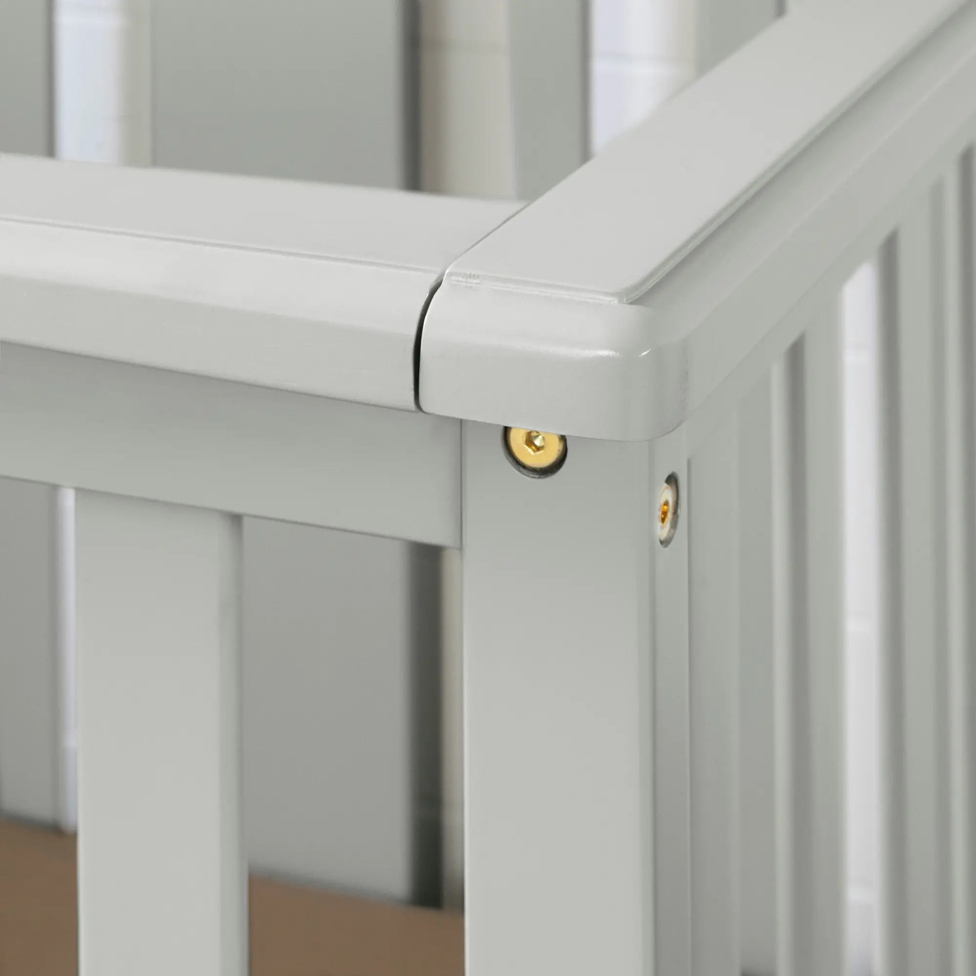 11851 Contemporary Gray Crib with Toddler Rail - Cotton Candy-3