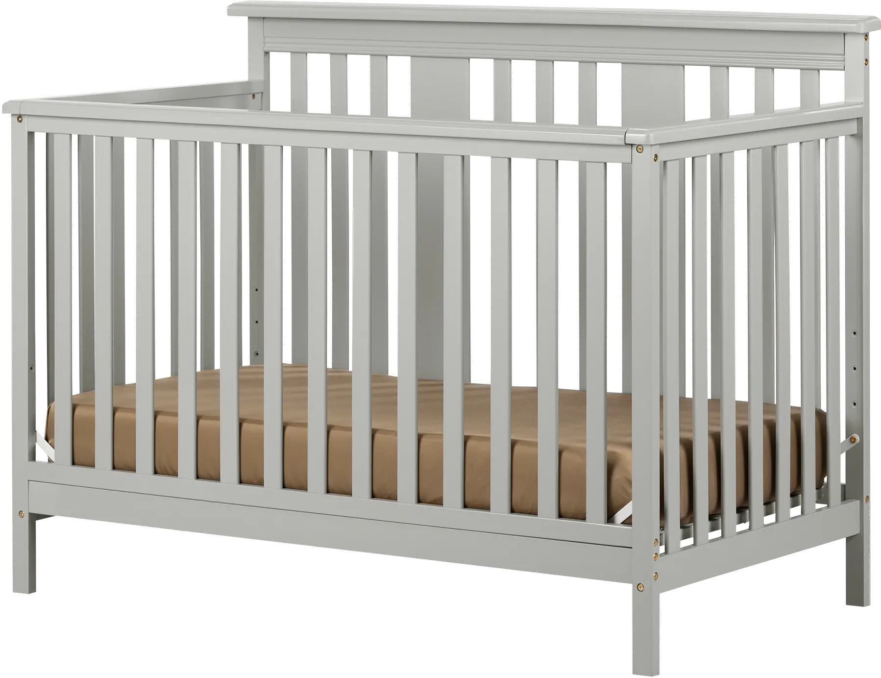 11851 Contemporary Gray Crib with Toddler Rail - Cotton Candy-5