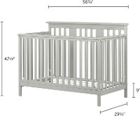 11851 Contemporary Gray Crib with Toddler Rail - Cotton Candy-6