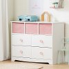 White and Pink Dresser with Storage Baskets - Sweet Piggy