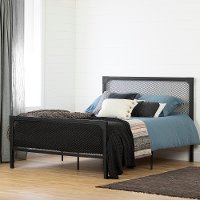 12076 Industrial Black Metal Full Platform Bed - Valet