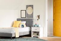 12119 Contemporary Gray Twin Upholstered Platform Bed - Fusion-2