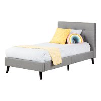 12119 Contemporary Gray Twin Upholstered Platform Bed - Fusion-5