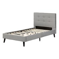 12119 Contemporary Gray Twin Upholstered Platform Bed - Fusion-6