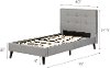 12119 Contemporary Gray Twin Upholstered Platform Bed - Fusion-8