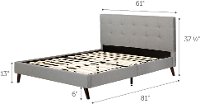 12120 Contemporary Gray Full Upholstered Platform Bed - Fusion-8