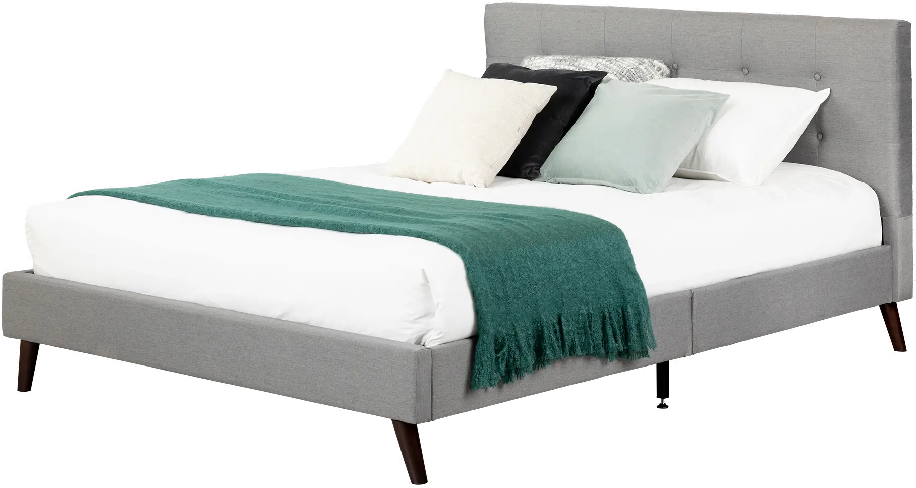 12120 Fusion Contemporary Gray Full Upholstered Platform Bed-5