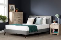12121 Contemporary Gray Queen Upholstered Platform Bed - Fusion-2