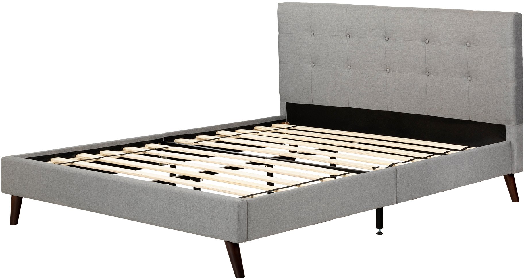 12121 Fusion Contemporary Gray Queen Upholstered Platform Bed-6
