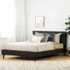 12123 Gravity Charcoal Gray Queen Upholstered Platform Bed - South Shore