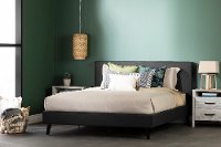 12123 Modern Charcoal Gray Queen Upholstered Platform Bed - Gravity-3