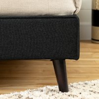 12123 Modern Charcoal Gray Queen Upholstered Platform Bed - Gravity-4