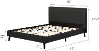 12123 Modern Charcoal Gray Queen Upholstered Platform Bed - Gravity-7