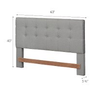 12124 Contemporary Gray Queen Upholstered Headboard - Fusion-5