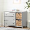 12138 Classic Gray 3 Drawer Dresser with Baskets - Cotton Candy