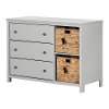 12138 Classic Gray 3 Drawer Dresser with Baskets - Cotton Candy-6