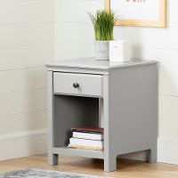 12139 Classic Contemporary Gray Nightstand - Cotton Candy