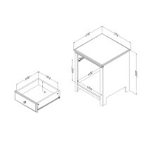 12139 Classic Contemporary Gray Nightstand - Cotton Candy-7