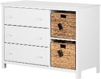12140 Classic White 3 Drawer Dresser with Baskets - Cotton Candy-5