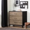 12142 Industrial Weathered Oak 3 Drawer Dresser - Valet