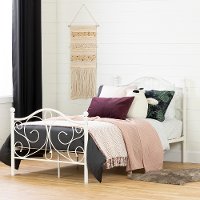 12153 Traditional White Twin Metal Bed - Summer Breeze-2