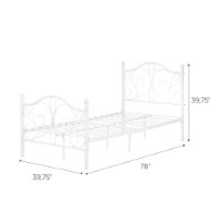 12153 Traditional White Twin Metal Bed - Summer Breeze-7