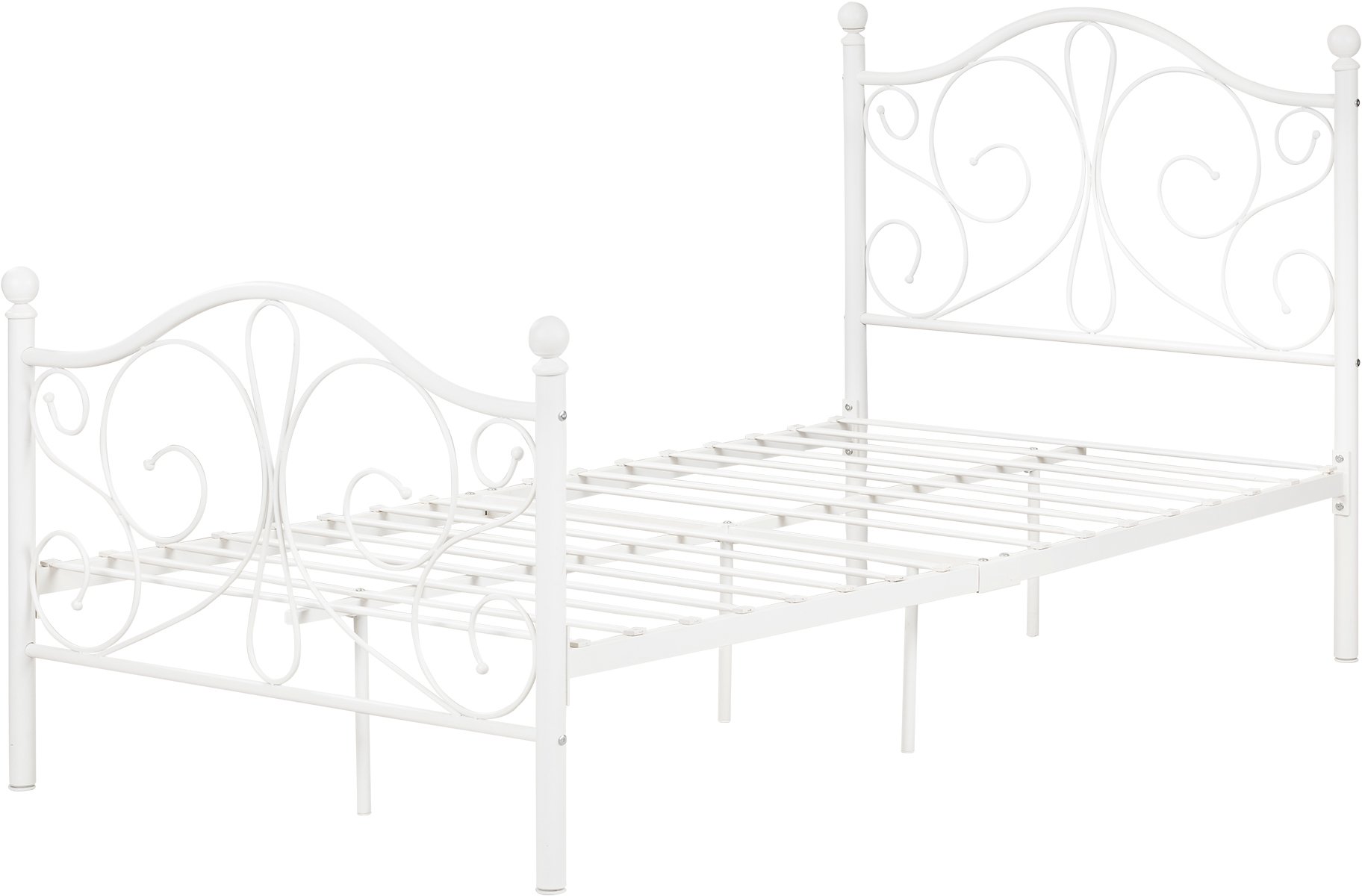 12153 Traditional White Twin Metal Bed - Summer Breeze-8