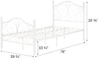 12154 Traditional White Twin Metal Bed - Country Poetry-7