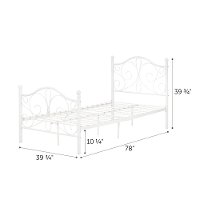 12156 Traditional White Full Metal Bed - Country Poetry-7