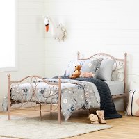 12157 Traditional Pink Twin Metal Bed - Country Poetry