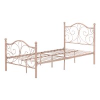 12158 Traditional Pink Twin Metal Bed - Summer Breeze-2