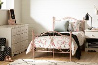 12158 Traditional Pink Twin Metal Bed - Summer Breeze-3