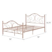 12159 Traditional Pink Full Metal Bed - Country Poetry-7