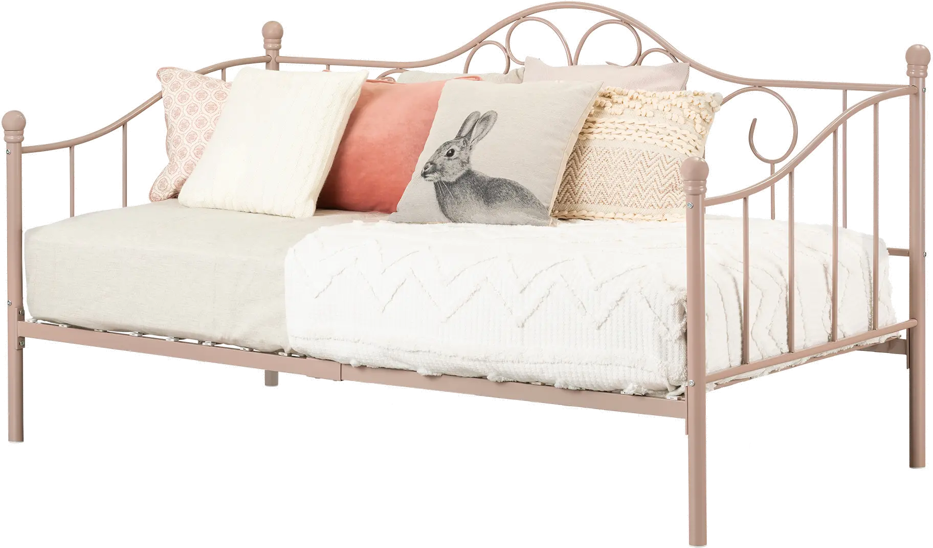 12165 Classic Pink Metal Daybed - Lily Rose-4
