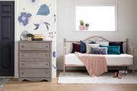 12166 Traditional Pink Twin Metal Daybed - Savannah-3