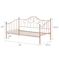 12166 Traditional Pink Twin Metal Daybed - Savannah-5
