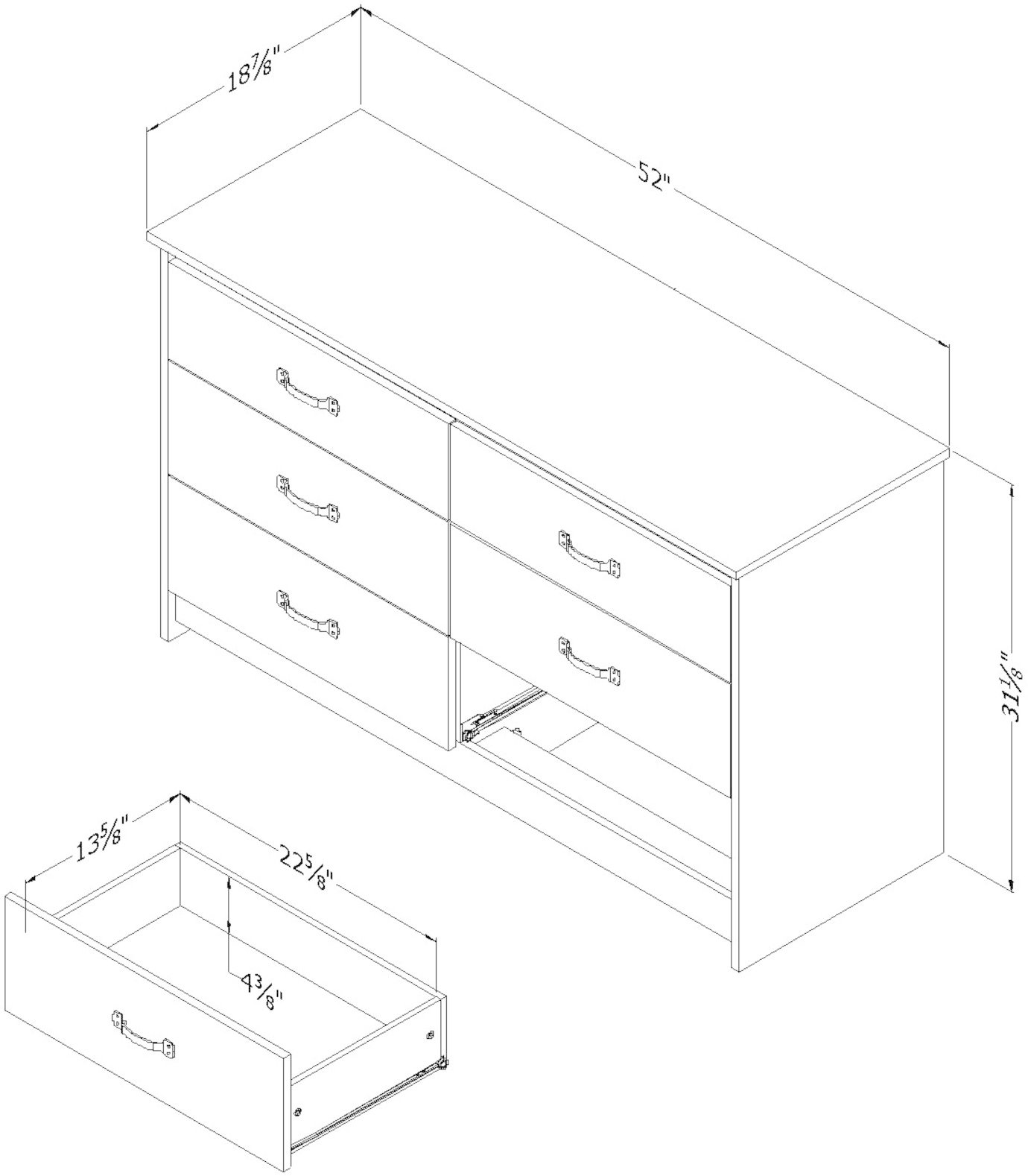 12231 Farmhouse Weathered Oak Dresser - Tassio-7